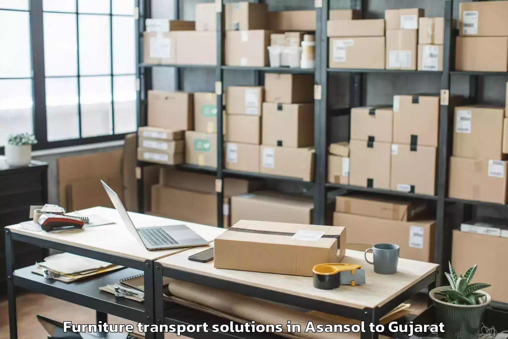 Discover Asansol to Gadhada Furniture Transport Solutions